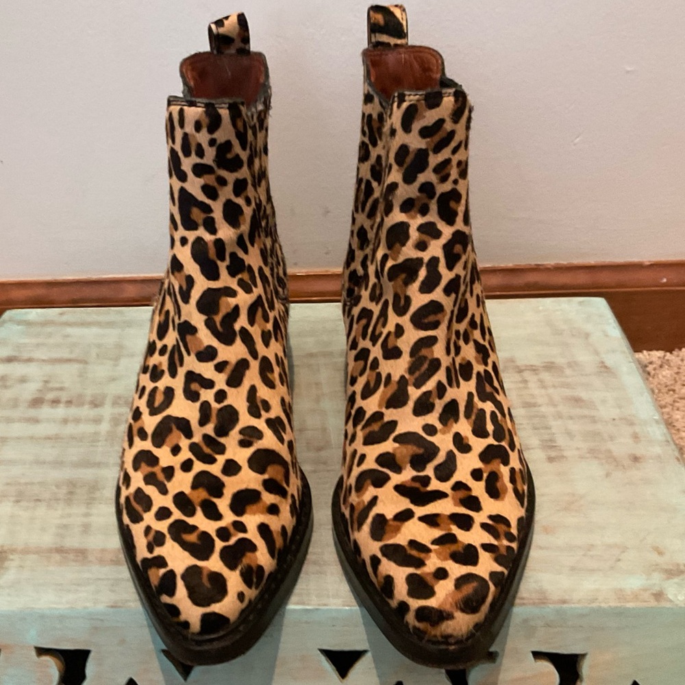 Coach Leopard-Print Chelsea Booties in Tan and Black